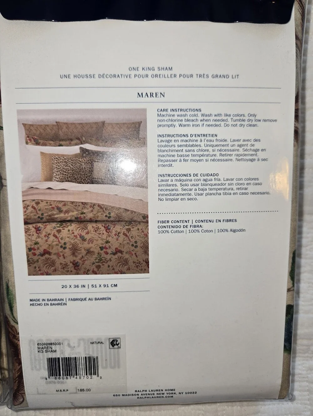Ralph Lauren Maren King Pillow Shams Set of Two 20